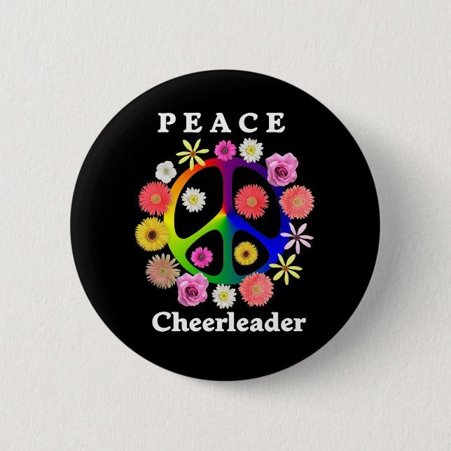 Peace Cheerleader 6 Cm Round Badge (Front)