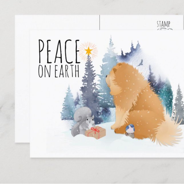 PEACE  Chow dog holiday postcards (Creator Uploaded)