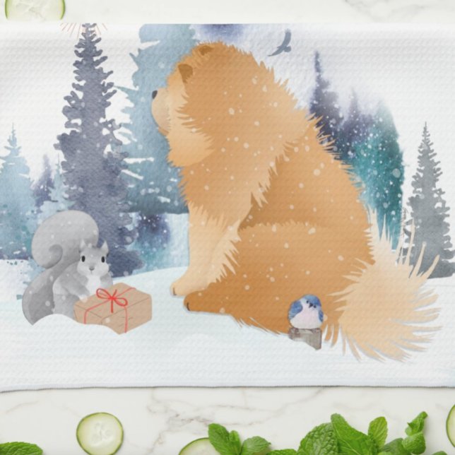 PEACE  Chow dog  holiday  Tea Towel (Creator Uploaded)