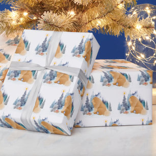 PEACE  Chow dog holiday wrapping paper