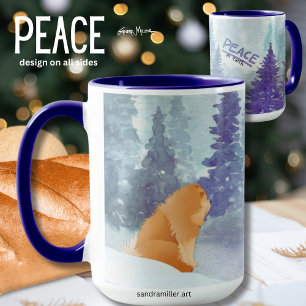 PEACE  Chow dog mug - See both sides
