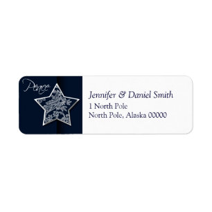 Peace Christmas Cards Return Address Label