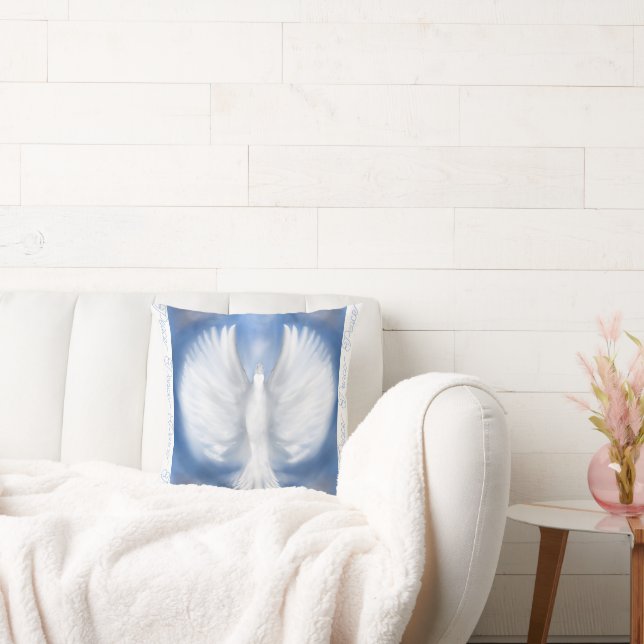 Peace Christmas Holiday New Years Dove Flat Card Cushion (Couch)