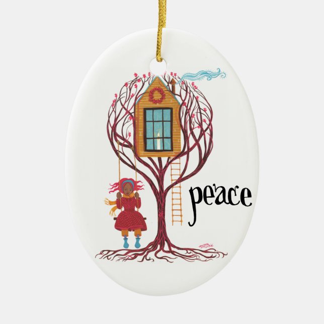 "Peace" Christmas Ornament (Front)
