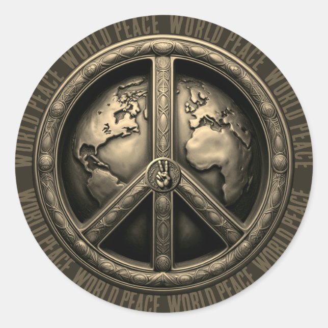Peace  classic round sticker (Front)