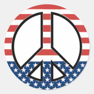 peace classic round sticker