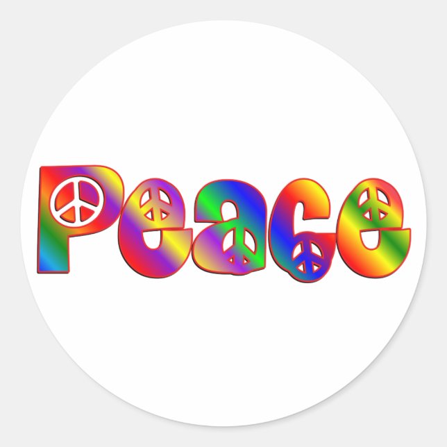 PEACE CLASSIC ROUND STICKER (Front)