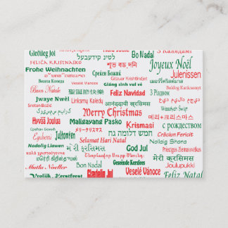 Peace Coexist Happy Merry Christmas Many Languages Business Card