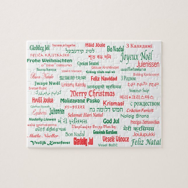 Peace Coexist Happy Merry Christmas Many Languages Jigsaw Puzzle (Horizontal)