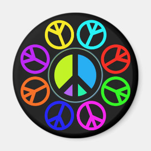 PEACE COLOR WHEEL MAGNET