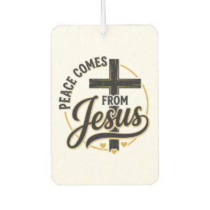 Peace Comes From Jesus Christian Cross Shirt Car Air Freshener