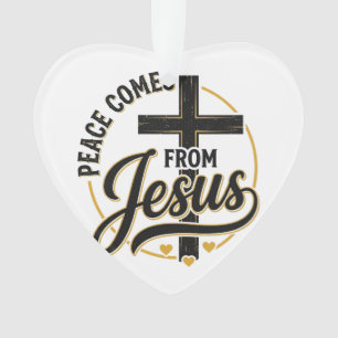 Peace Comes From Jesus Christian Cross Shirt Ornament