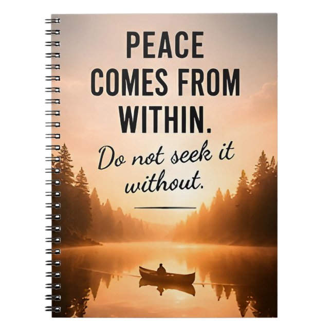 🕊️ Peace Comes From Within Daily Inspiration ✨ Notebook (Front)
