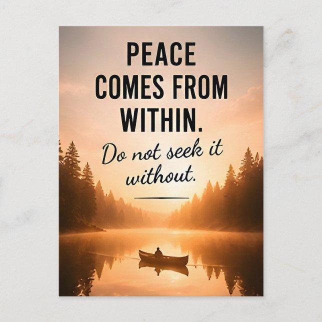🕊️ Peace Comes From Within Daily Inspiration ✨ Postcard (Front)