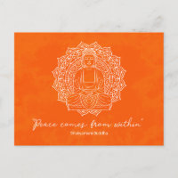Peace Comes From Within Shakyamuni Buddha Orange