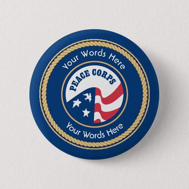 Peace Corps Universal Rope Shield 6 Cm Round Badge (Front)