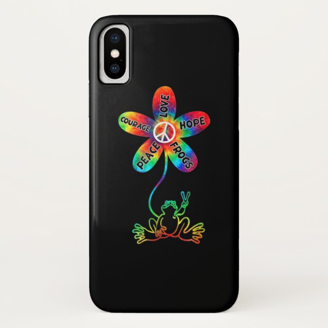 Peace Courage Love Hope Frogs Hippie Case-Mate iPhone Case (Back)