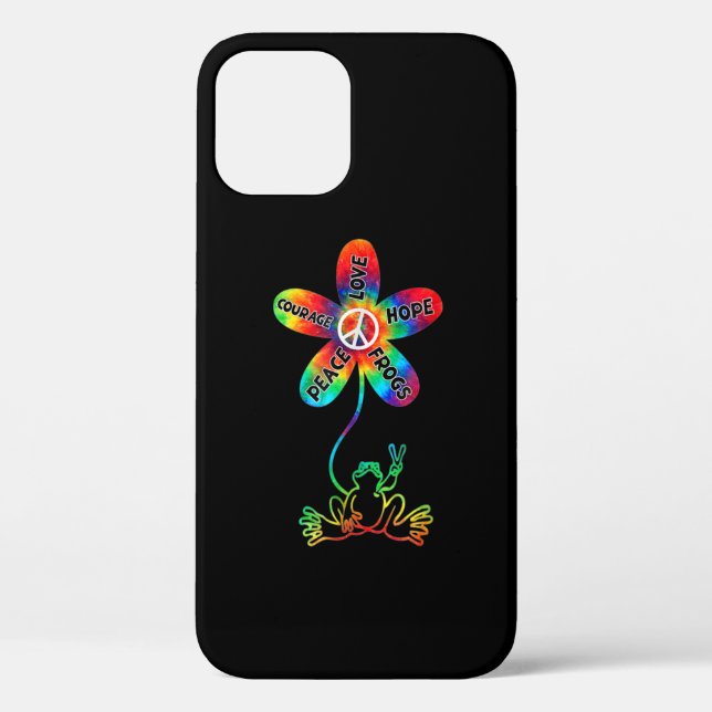 Peace Courage Love Hope Frogs Hippie Case-Mate iPhone Case (Back)