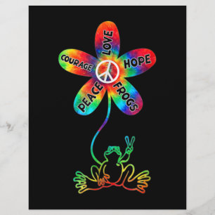 Peace Courage Love Hope Frogs Hippie Custom Letterhead