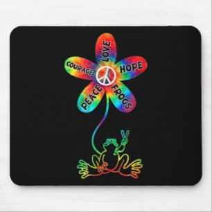 Peace Courage Love Hope Frogs Hippie Mouse Pad