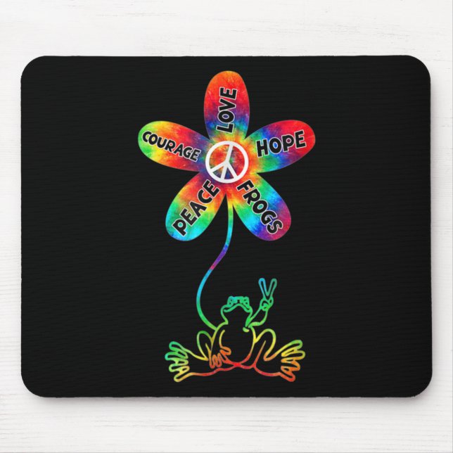 Peace Courage Love Hope Frogs Hippie Mouse Pad (Front)