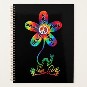 Peace Courage Love Hope Frogs Hippie Planner