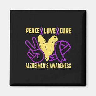 Peace Cure Love Alzheimer´s Awareness Magnet
