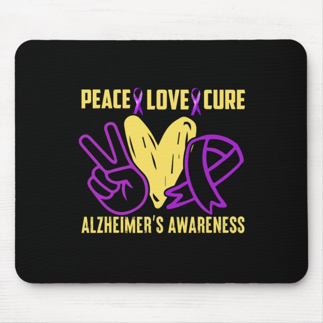 Peace Cure Love  Alzheimer´s Awareness  Mouse Pad (Front)