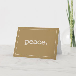 Peace Definition Simple Brown Card