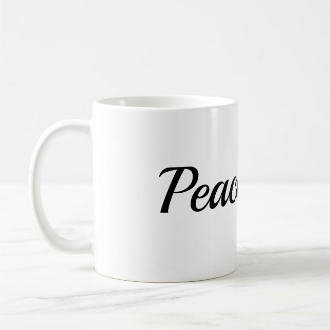 Peace Disintegration Effect Typography Classic Mug (Left)
