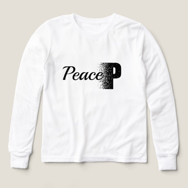 Peace Disintegration Effect Typography  T Shirt  (Design Front)
