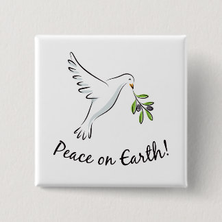 Peace dove 15 cm square badge