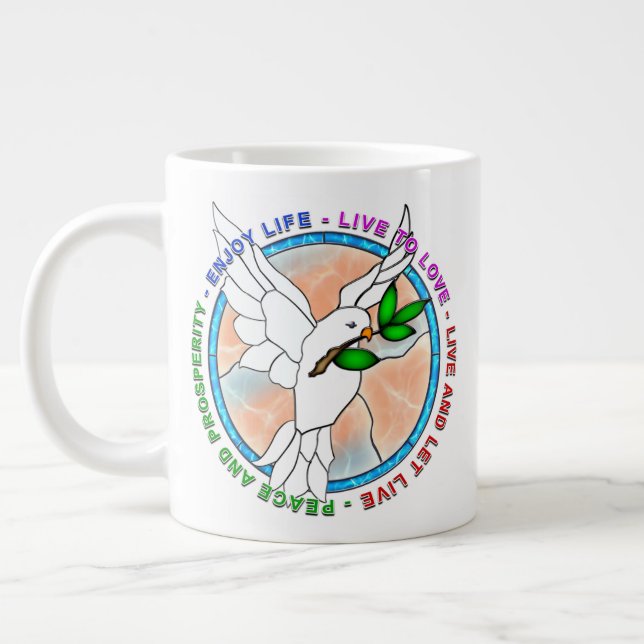 "PEACE DOVE" 20oz Giant Coffee Mug (Left)