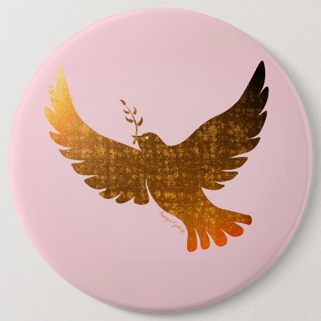 Peace Dove 6 Cm Round Badge (Front)