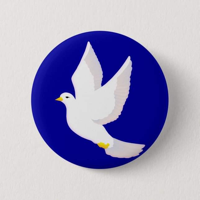 Peace Dove 6 Cm Round Badge (Front)