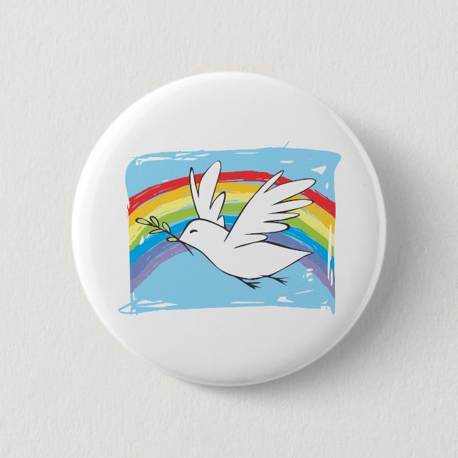 Peace Dove 6 Cm Round Badge (Front)