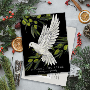Peace Dove and Olive Branches Holiday Postcard