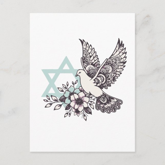 Peace Dove and Star of David  Postcard (Front)