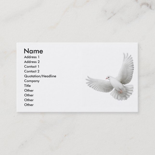 Peace Dove Business Card (Front)