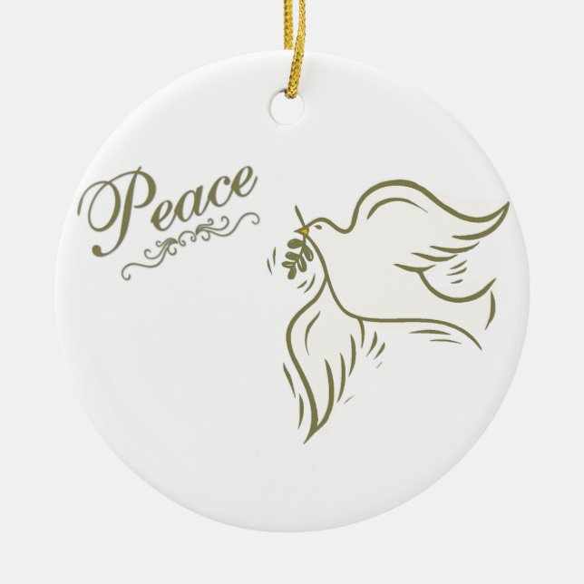 Peace Dove Ceramic Tree Decoration (Front)