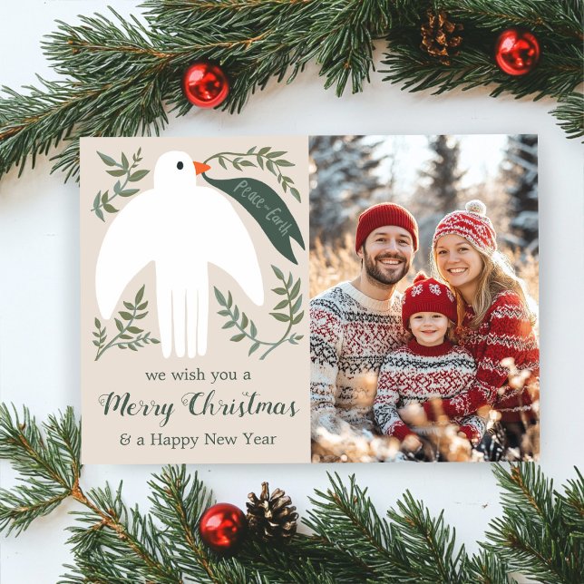 Peace Dove Christmas CUSTOM PHOTO  Holiday Card (Peace Dove Christmas Holiday CUSTOM PHOTO
)