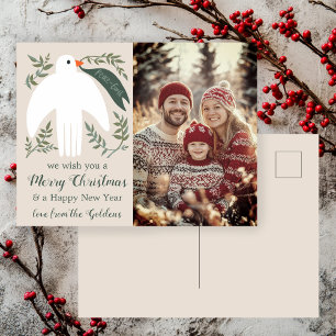 Peace Dove Christmas CUSTOM PHOTO  Holiday Postcard
