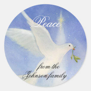 Peace Dove Christmas Stickers