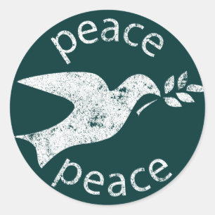 Peace Dove Classic Round Sticker