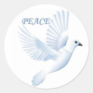 PEACE DOVE CLASSIC ROUND STICKER