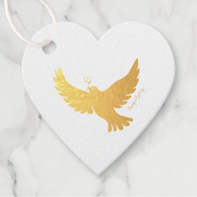 Peace Dove Foil Favour Tags (Front)