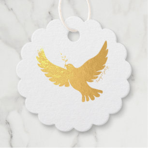 Peace Dove Foil Favour Tags