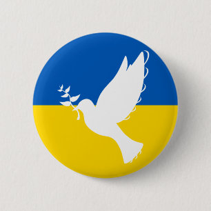 Peace Dove for Ukraine 6 Cm Round Badge