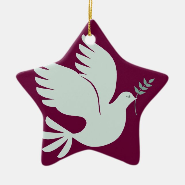 Peace Dove Holiday Ornament - Personalised (Front)