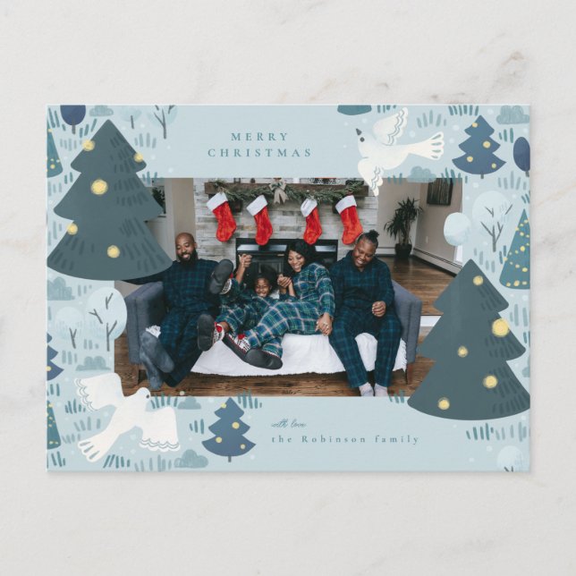 Peace Dove Illustrated  Holiday Card (Front)